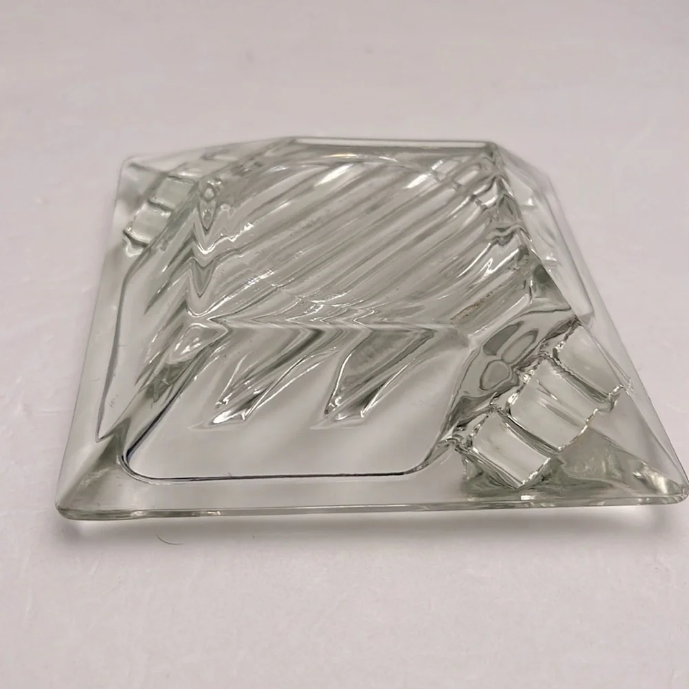 MCM Vintage Heavy Crystal Glass Ashtray